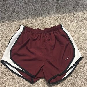 Nike women maroon and White Athletic Shorts